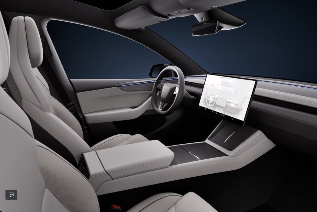 Vue intérieure Tesla Model Y L