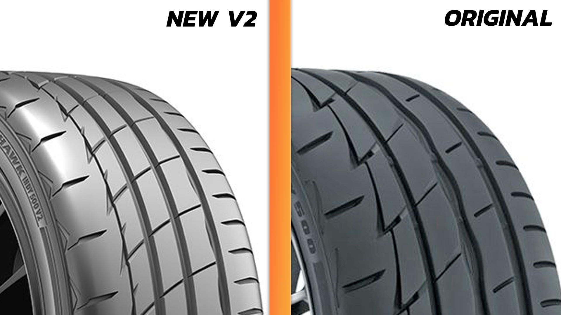 Comparaison visuelle Firehawk Indy 500 et V2
