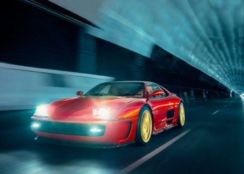 La puissante mélodie d’une Ferrari F355 Restomod résonne dans un tunnel : frissons garantis !