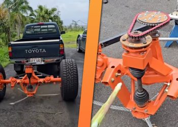Ce tracteur tondeuse maison avec pneus tout-terrain géants pulvérise la pelouse à une vitesse folle !