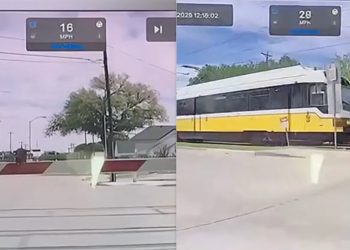 Quand une Tesla &lsquo;Full Self-Driving&rsquo; s&rsquo;aventure dangereusement sur les rails…